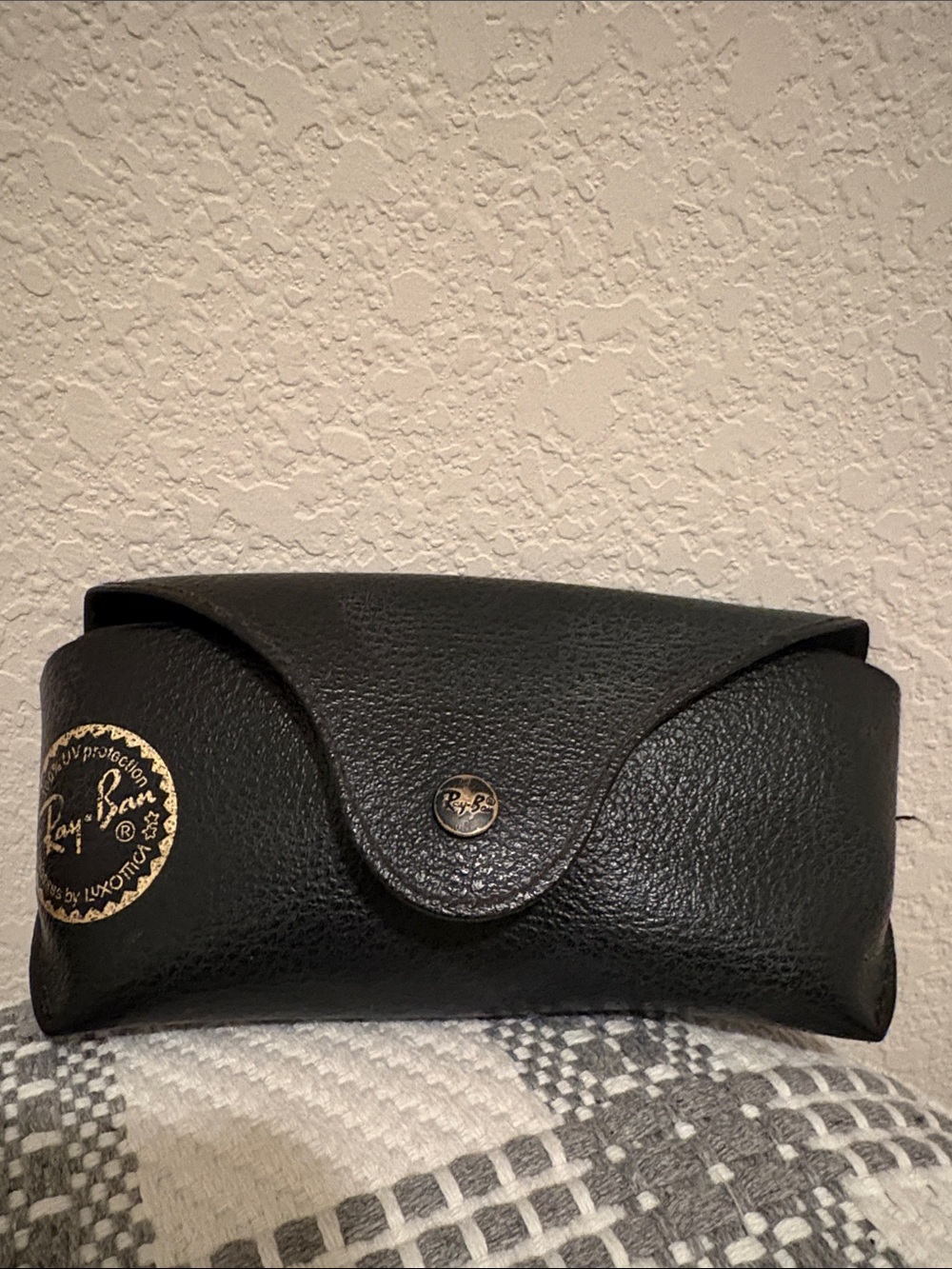 Ray-Ban Black Textured Leather Sunglasses Case